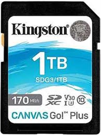 Kingston SDCG3-1TB 1TB microSDXC Canvas Go Plus 170R A2 U3 V30 Card + ADP Hafıza Kartı