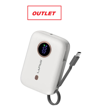 Lapas LP-PW001 Beyaz 10000 mAh Hızlı Şarj Powerbank OUTLET