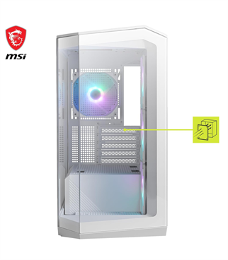 MSI MAG Pano M100R PZ ARGB Fanlı Beyaz Micro ATX Oyuncu Kasası