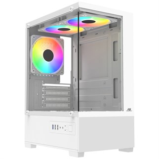 PowerBoost M5001W 500W 3*12cm Rainbow Fanlı USB 3.0 Seaview M-ATX Gaming Beyaz KasaPOWERBOOSTBilgisayar KasasıB0-M5001W