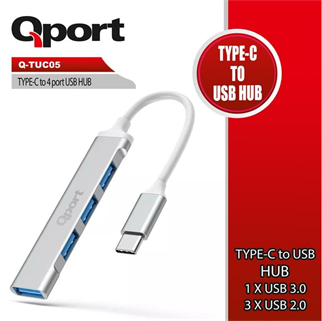 QPORT Q-TUC05 Type-C to 4 Port USB Çoklayıcı