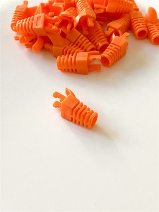 RJ45 BOTH PABUÇ KORUMA KILIFI YENİ NESİL TURUNCU RENK 50 ADET PAKET