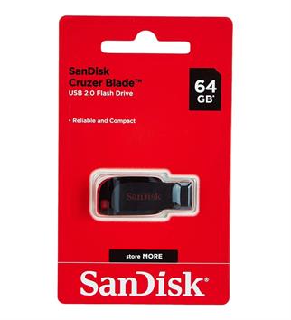 Sandisk SDCZ50-064G-B35 64GB Cruzer Blade 2.0 USB Flash Bellek