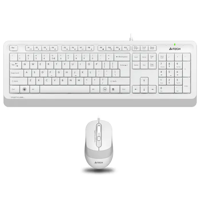 A4 TECH F1010 Kablolu USB Q Trk Beyaz Klavye - Mouse Set