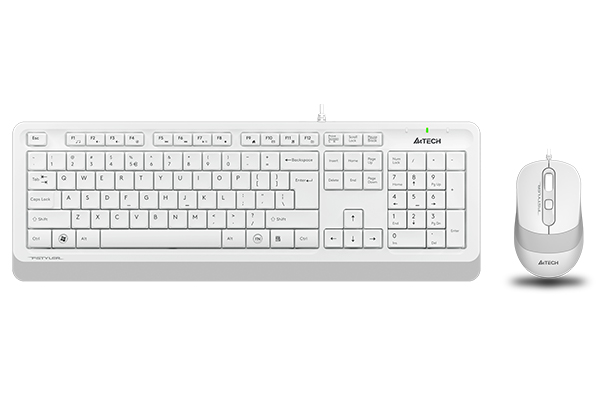 A4 TECH F1010 Kablolu USB Q Trk Beyaz Klavye - Mouse Set