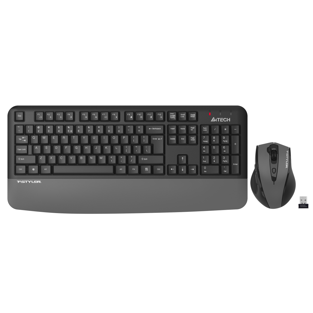 A4 TECH FG2500S PLUS, Gri, FSTYLER, 2.4Ghz Kablosuz, Türkçe Q, M.Medya Klavye Mouse Set