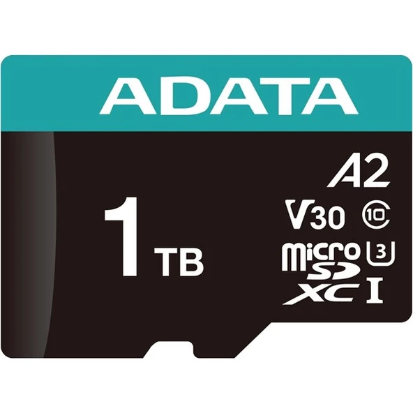 ADATA 1TB Premier Pro AUSDX1TUI3V30SA2-RA1 U3 V30 A2 100-85MB/s + Adaptör microSDXC Hafıza Kartı