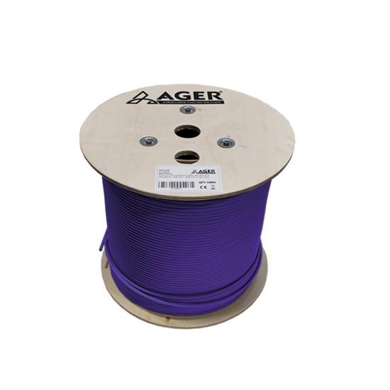 AGER CAT6 Utp 23AWG Mor 500m Makara Saf Bakır Kablo 0.50mm AC-600-5-PUAGERAğ Kabloları ve Adaptörleri1-50853