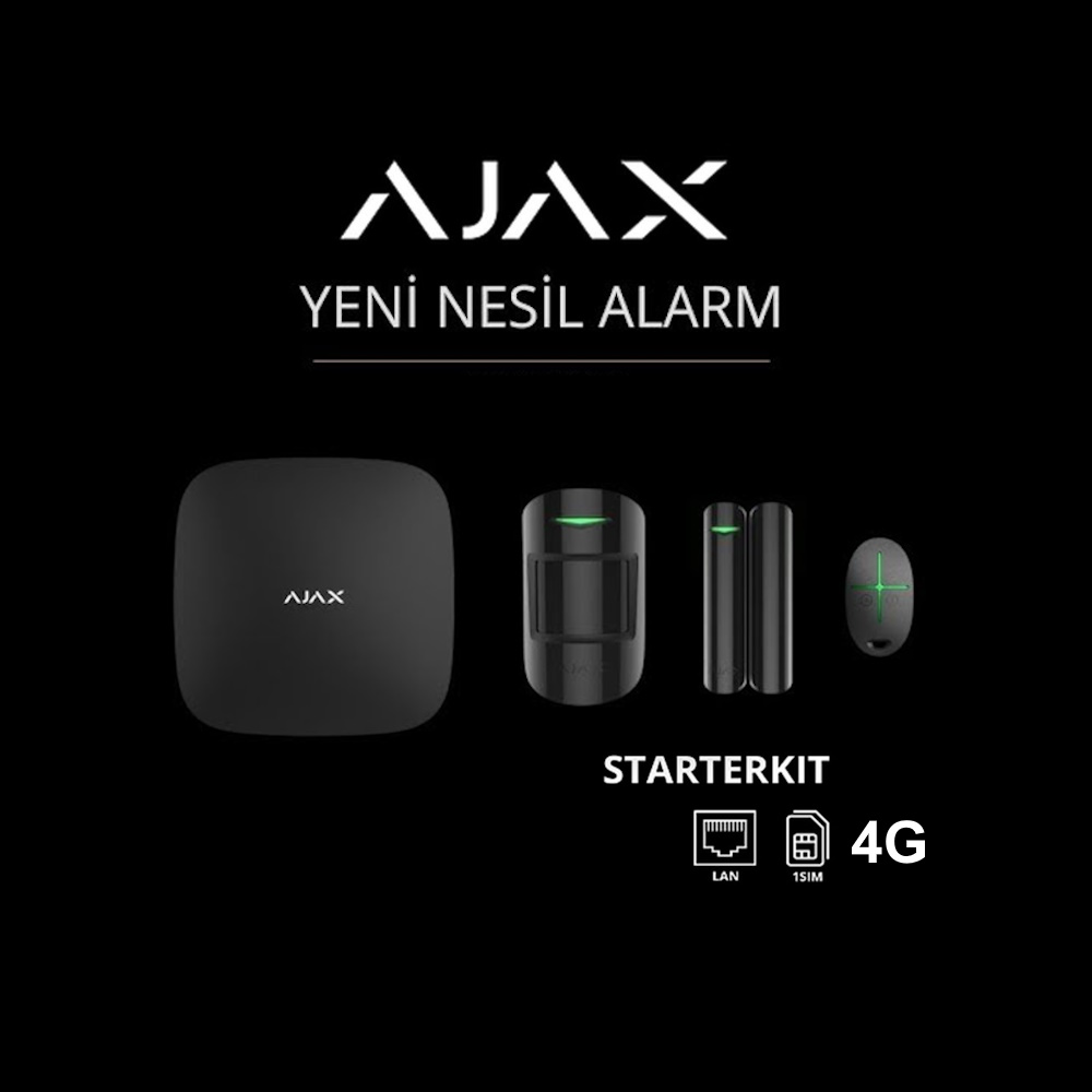 AJAX Starterkit 4G Alarm Seti Siyah