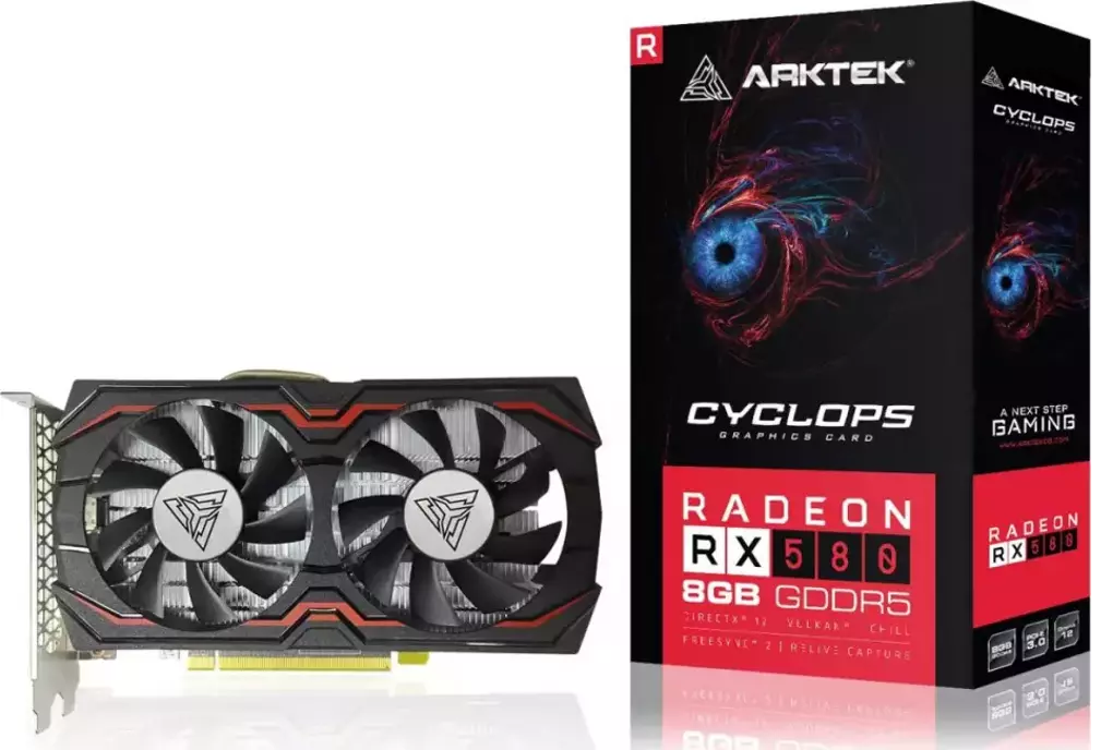 Arktek CYCLOPS, AKR580D5S8GH1, RX580, 8Gb, GDDR5, 256BIT, 1xDVI, 1xHDMI, 1xDP GAMING Ekran KartıArktekEkran KartıB06733
