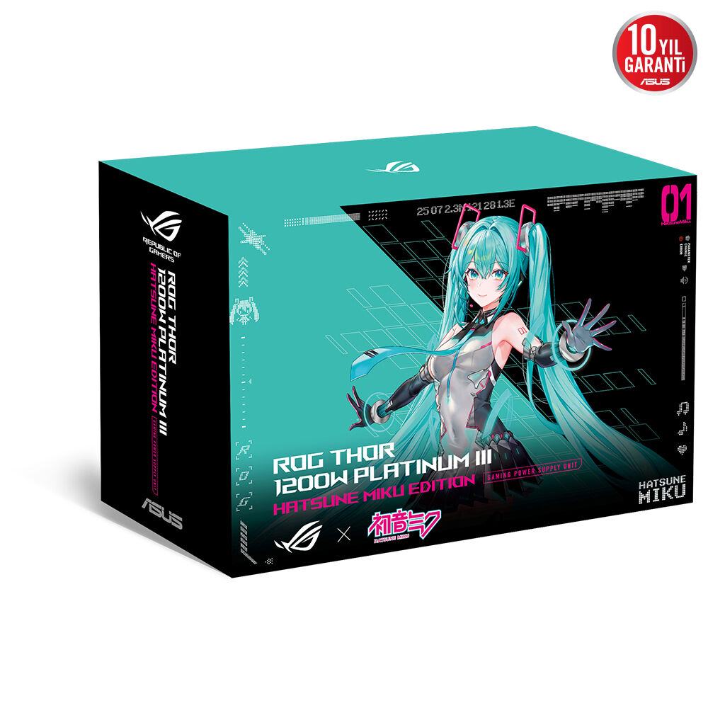 ASUS 1200W 80+ PLATINUM ROG THOR 1200P3 MIKU Tam Modüler Power Supply / 90YE00V6-B0NA00
