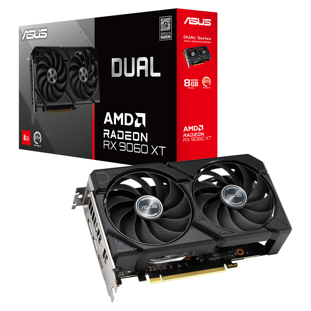 ASUS DUAL-RX9060XT-8G, 8Gb, 128Bit, GDDR6, 1xHDMI, 2xDP, GAMING Ekran Kartı