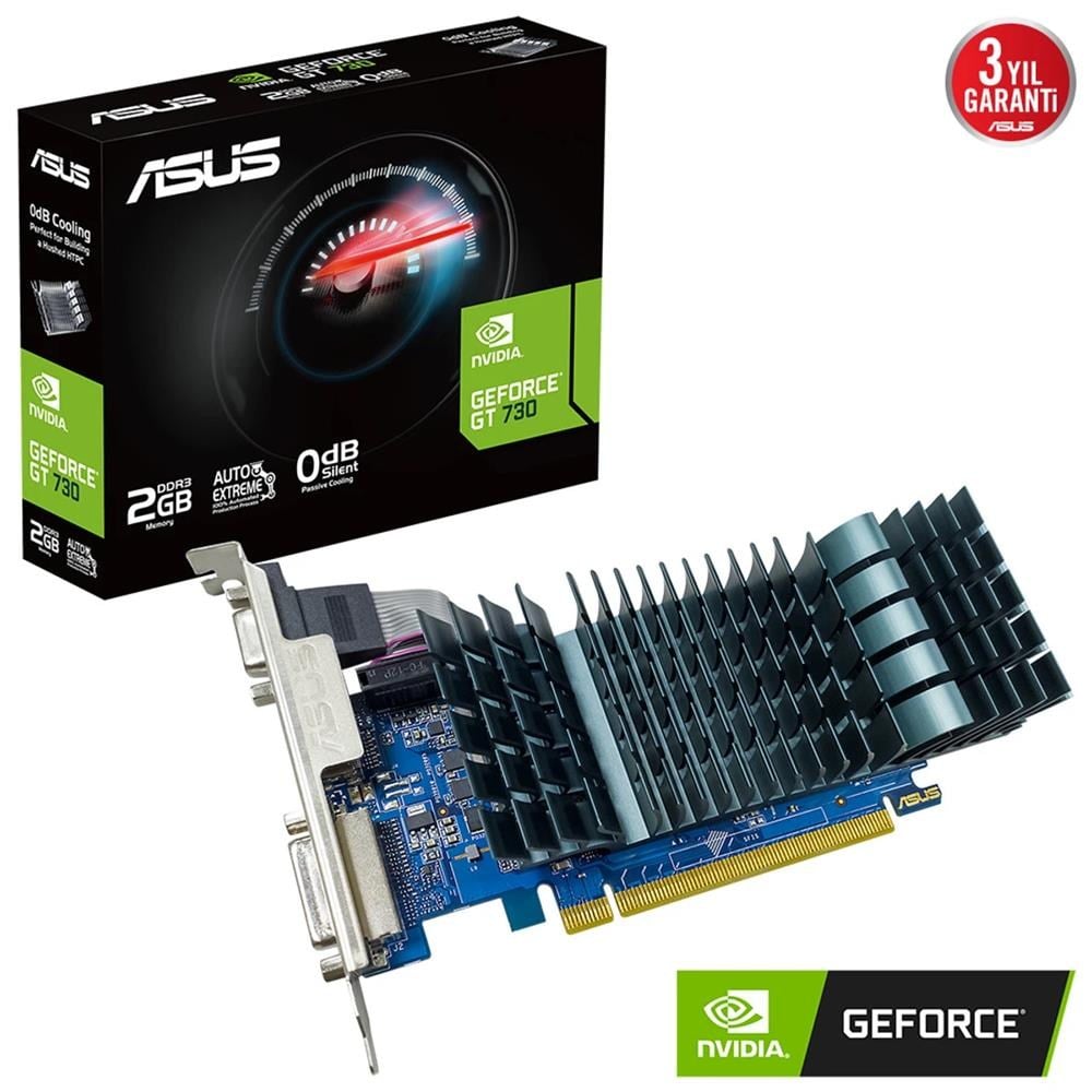 Asus GeForce GT 730 GT730-SL-2GD3-BRK-EVO 2 GB DDR3 64 Bit HDMI DVI VGA 16x Ekran Kartı