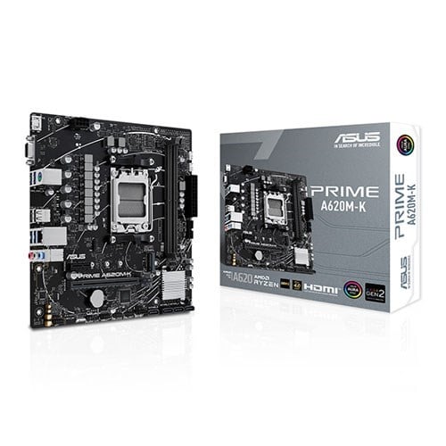 ASUS PRIME A620M-K DDR5 HDMI PCIe 16X v4.0 AM5 mATX