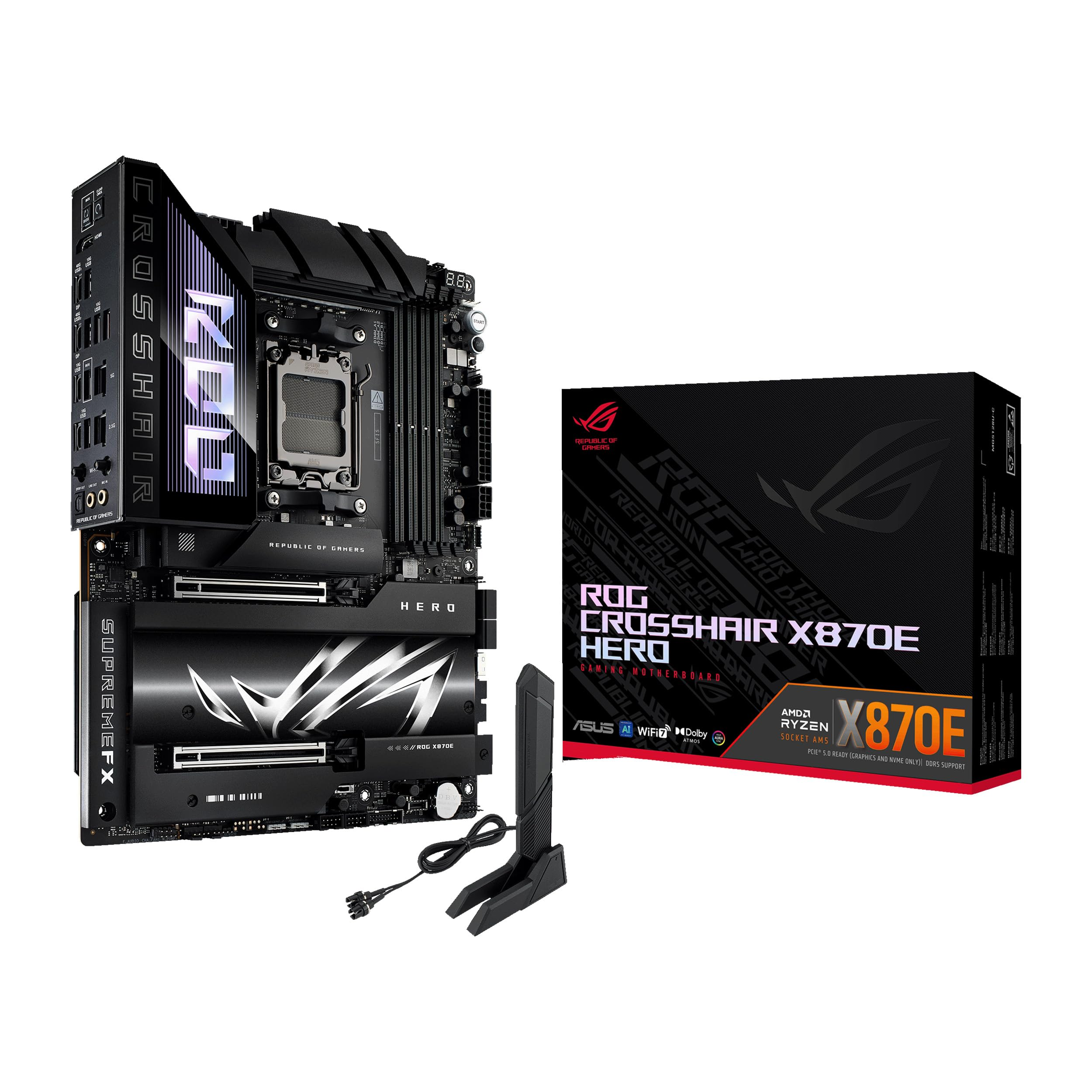 Asus ROG Crosshair X870E Hero AMD AM5 DDR5 ATX AnakartAsusAnakartB05833