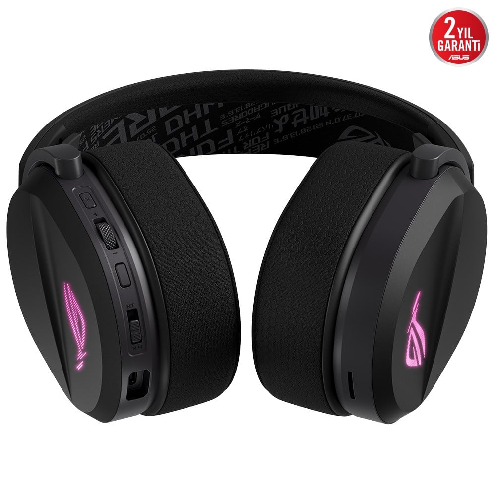 ASUS ROG Pelta Siyah Hafif  (2.4GHz / Bluetooth / USB-C) ARGB Kablosuz Oyuncu Kulaklığı / 90YH0410-BHUA00