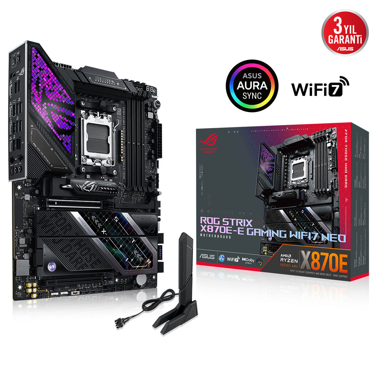 ASUS ROG STRIX X870E-E GAMING WIFI7 NEO DDR5 HDMI PCIE 5.0 AM5 ATX Anakart