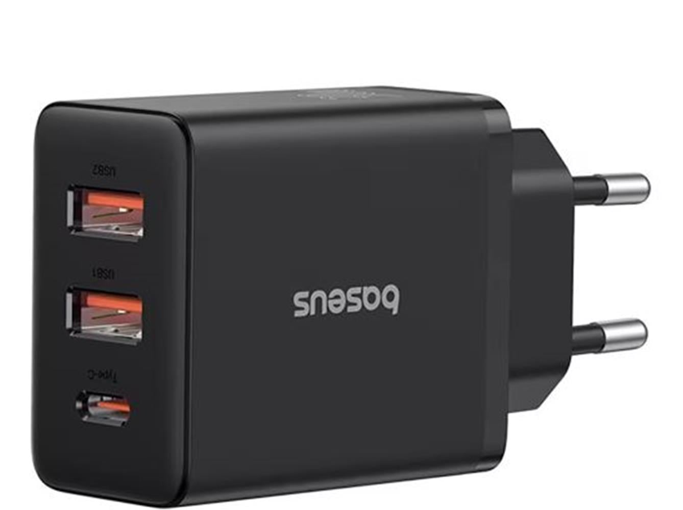 BASEUS P10111402113-00 Cube Hızlı 2U+C 30W Şarj Cihazı Küme Siyahı