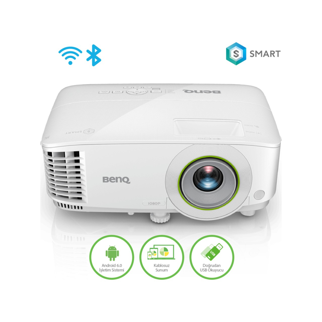 BENQ EW600, 3600 ANSI, 1280x800 WXGA, 1xHDMI, VGA, USB Okuyucu, DLP, Kablosuz Wireless, Android, SMART, Projeksiyon