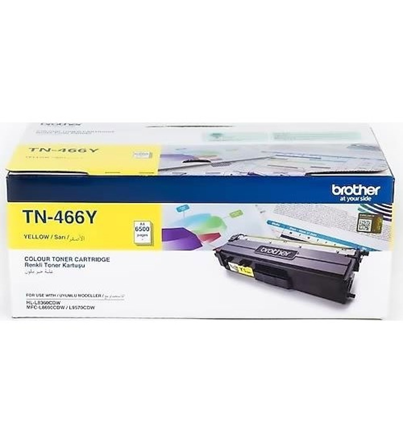 Brother TN-466Y Sarı Ultra Yüksek Kapasiteli Lazer Toner Kartuşu (~6.500 Sayfa)
