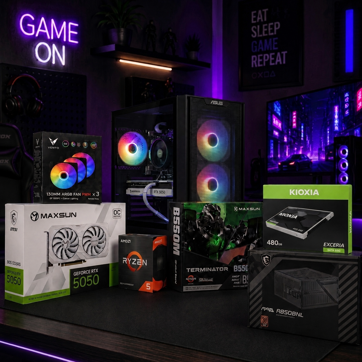 BSD GAMİNG HAZIR PC / RTX5050 8GB BEYAZ / 650W+BRONZ / B550M / RYZEN 5 5500 / 8GB RAM / 480GB SSDBSDMasaüstü BilgisayarGAMİNG-BEKLİYOR