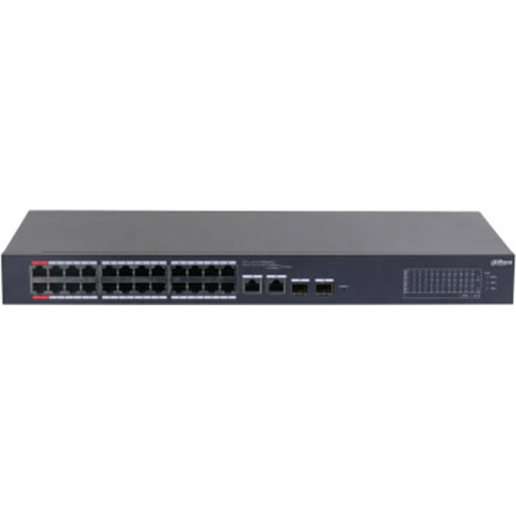 DAHUA CS4226-24ET-240, 24Port, Megabit, 24 Port PoE, 240W, +2 Port SFP Gigabit Combo, Cloud Yönetilebilir, Switch