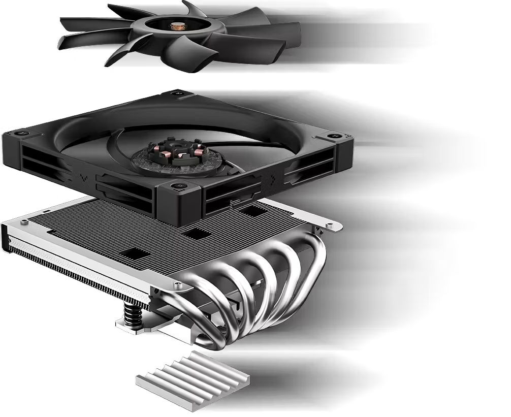 DEEPCOOL AN600 Düşük Profil (Low Profile) 6 Isı Borulu 120mm Slim PWM AM5-1851p Hava Soğutmalı İşlemci Fanı