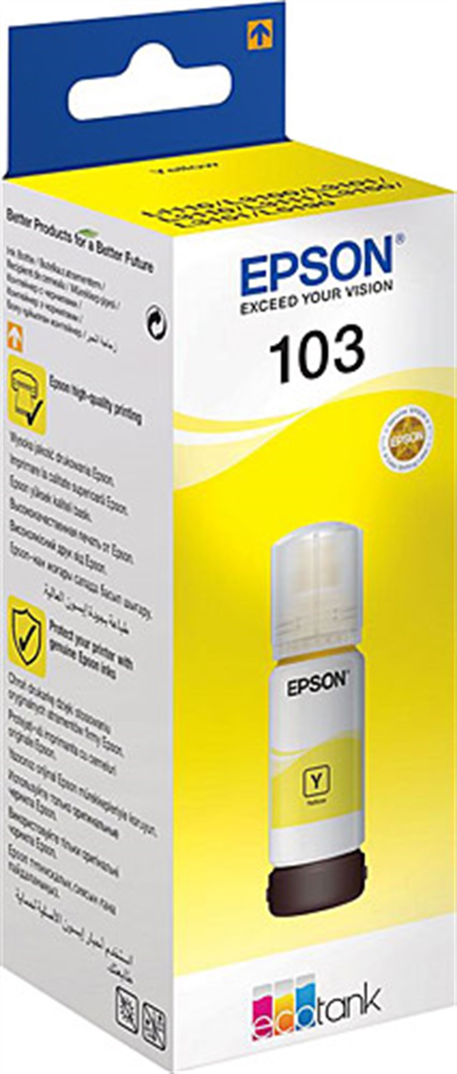 EPSON 103Y T00S44A ECO TANK YELLOW BOTTLE C13T00S24A (65 ML)-SARIEPSON C13T00S44A 103 SARI MÜREKKEP ŞİŞESİ | Mb Teknoloji | Bilgisayar Elektronik Gaming Ekipmanlar | 8715946655871EpsonTanklı Yazıcı MürekkepleriB04091