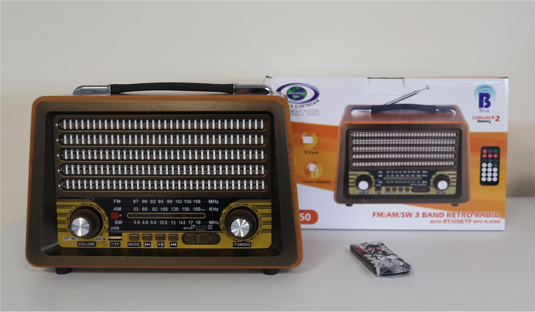Everton Rt-750  Bluetooth Fm-Usb-Tf-Aux  Şarjlı Nostaljik Radyo