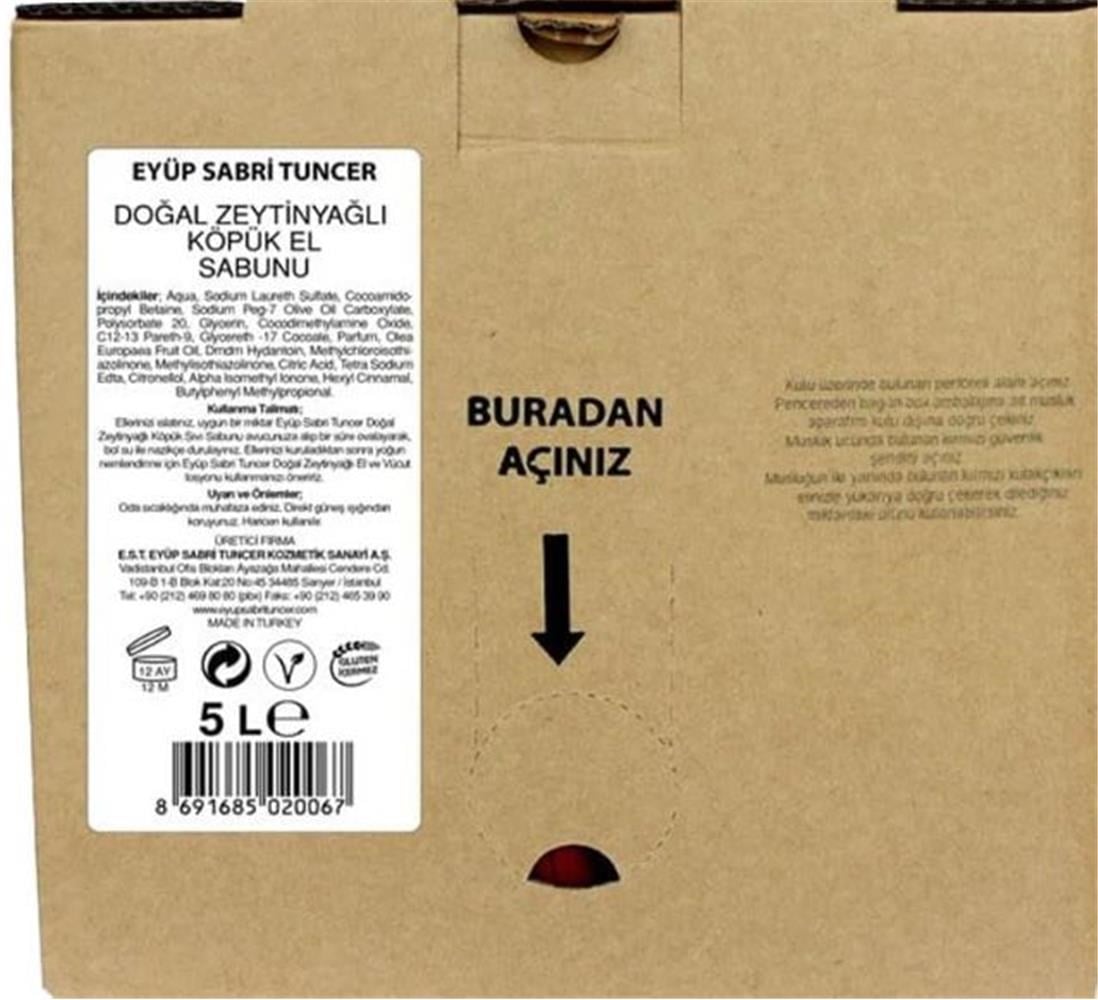 Eyüp Sabri Tuncer Zeytinyağlı Sabun 5lt Bag In Box Endüstriyel