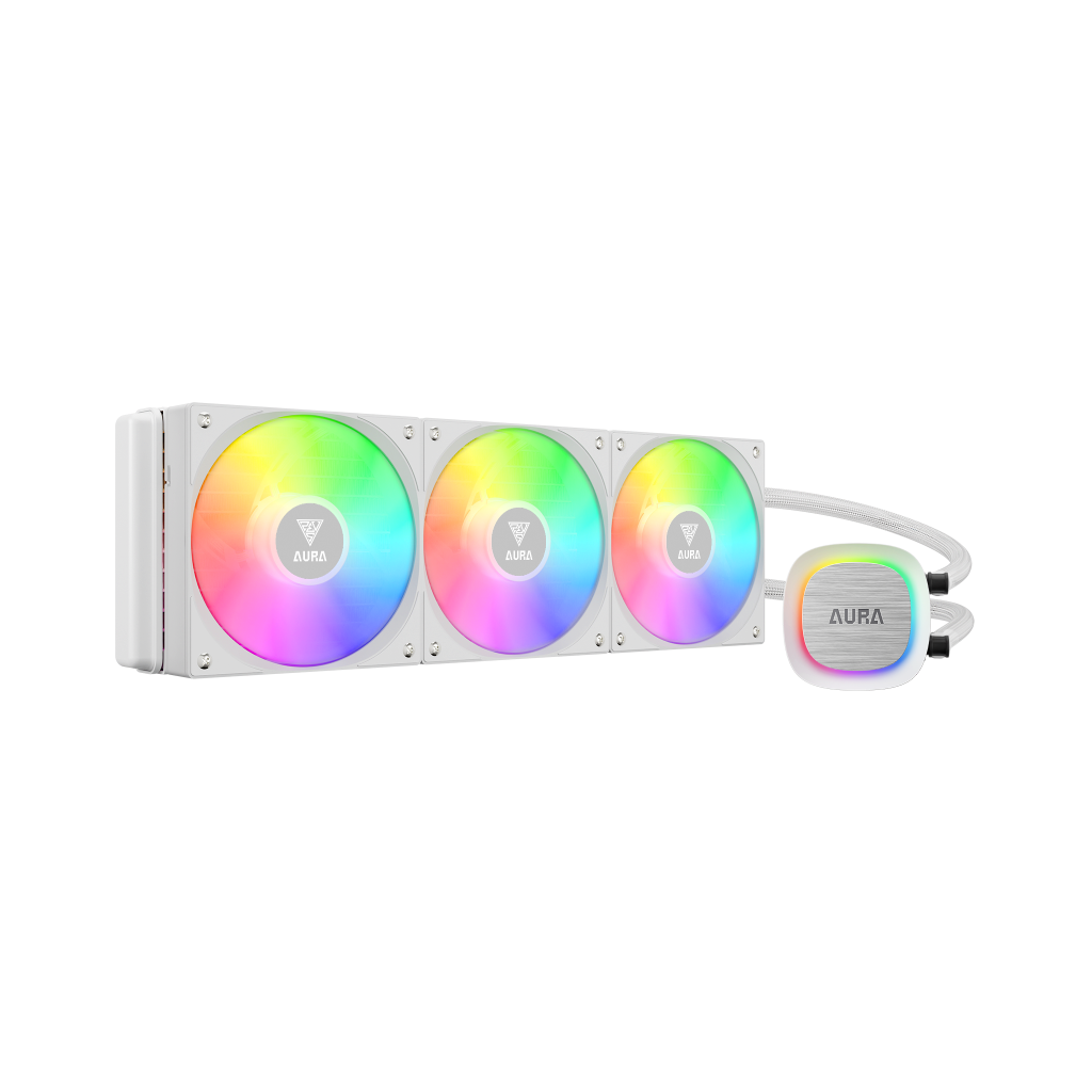 GAMDIAS AURA GL360 V2 WH, White Edition, 360mm,  RGB, 3 Fanlı, CPU Sıvı Soğutma