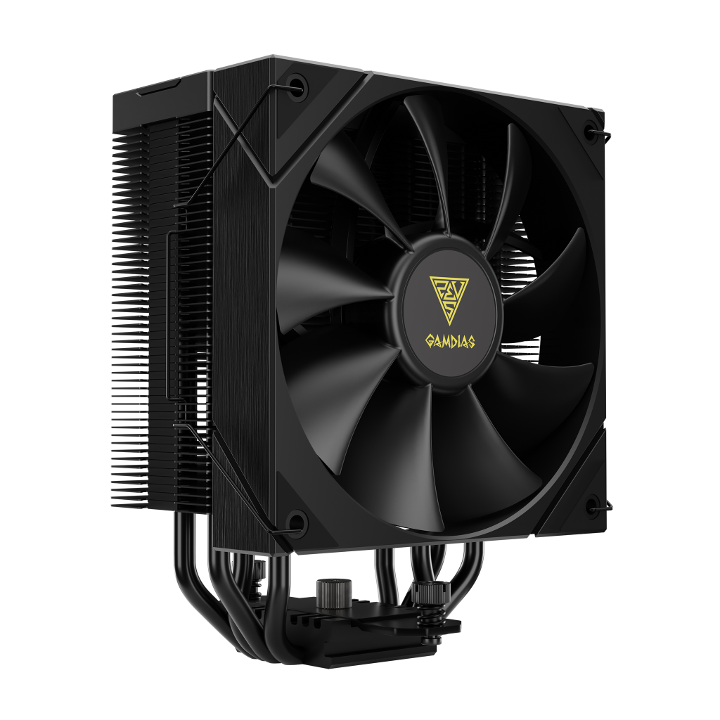 GAMDIAS BOREAS E2-410, Black Edition, 120mm, CPU Kule Tipi Hava Soğutma, Doğrudan Temas Teknolojisine Sahip 4 adet Gelişmiş Bakır Isı Borusu (AMD AM4-AM5 ve INTEL Tüm işlemciler ile uyumlu)