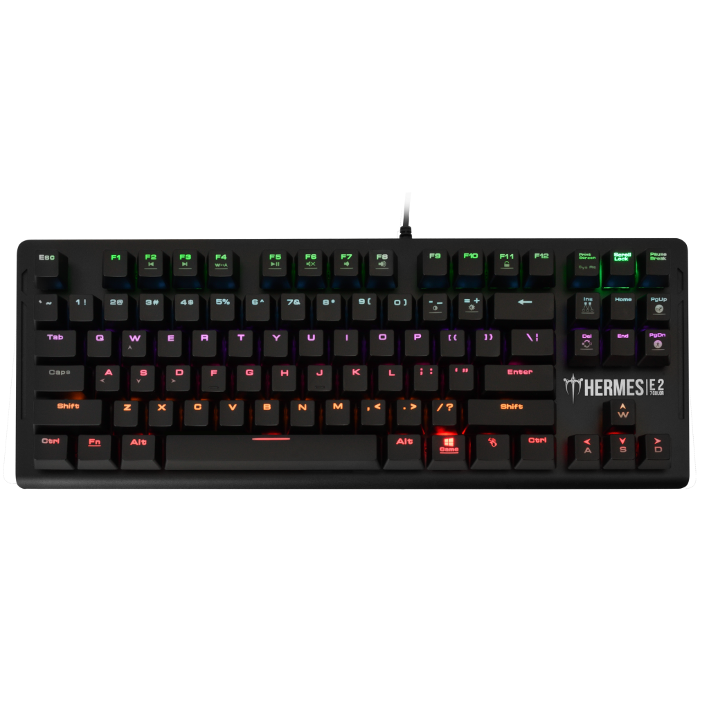 GAMDIAS HERMES-E2, USB Kablolu, İngilizce,  Rainbow Backlight, Blue Mekanik Switch, Gaming Klavye