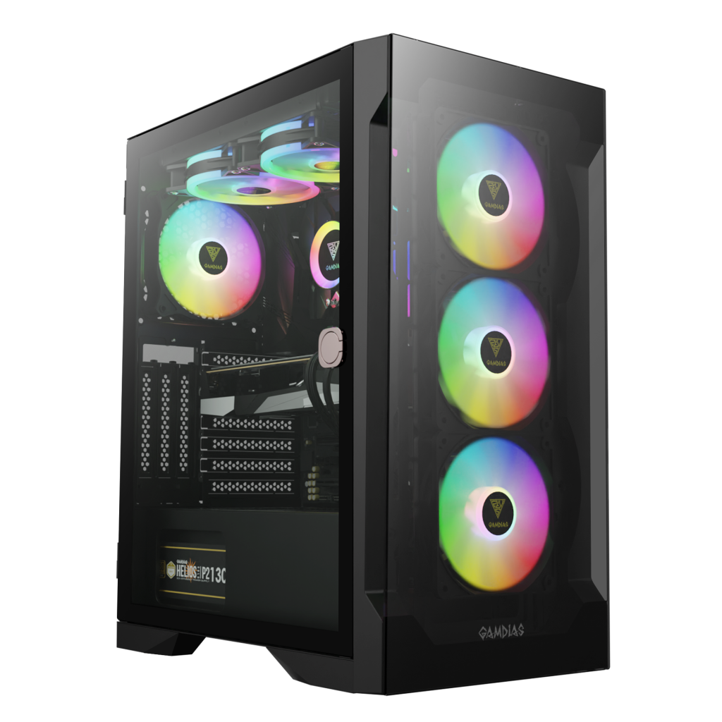 GAMDIAS TALOS E2 Elite, 850W, Tempered Glass, ARGB, 80+ Bronze, ATX GAMING KASA