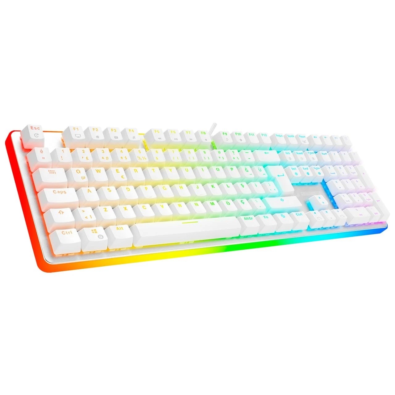GameBooster G918 USB Q Trk RGB Mekanik Beyaz Gaming Klavye GB-G918R-WH