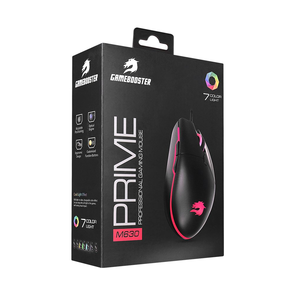 GAMEBOOSTER M630 Prime 7 Renk RGB Aydınlatmalı Profesyonel Oyuncu Mouse