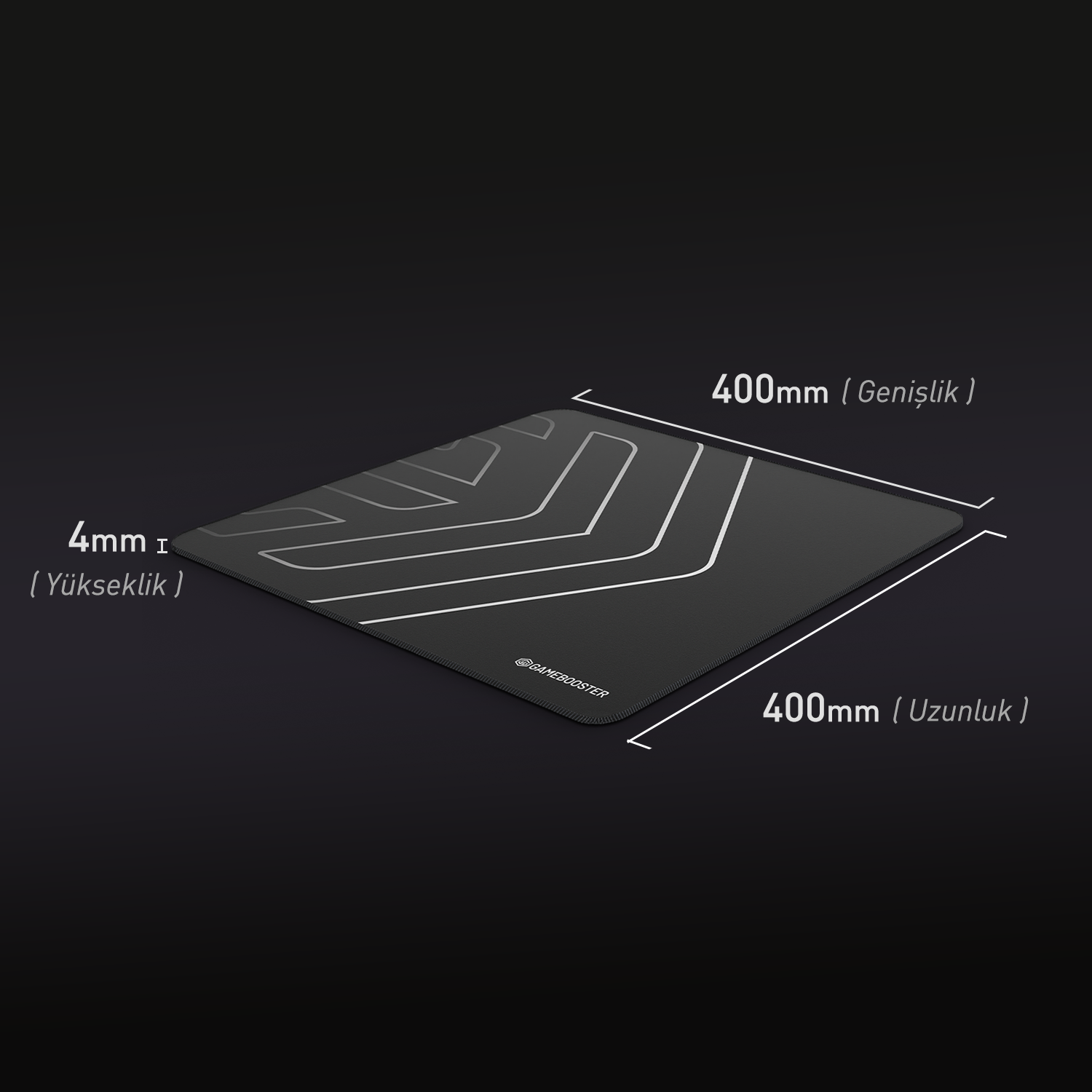 GAMEBOOSTER MP400 Kaymaz Tabanlı, Su Geçirmez ve Hassas Yüzeyli Oyuncu Mousepad (400x400x4mm)