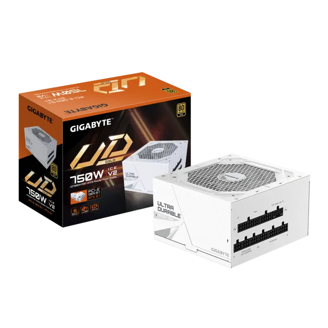 GIGABYTE 750W 80+ GOLD GP-UD750GM PG5 ICE Tam Modüler Power Supply