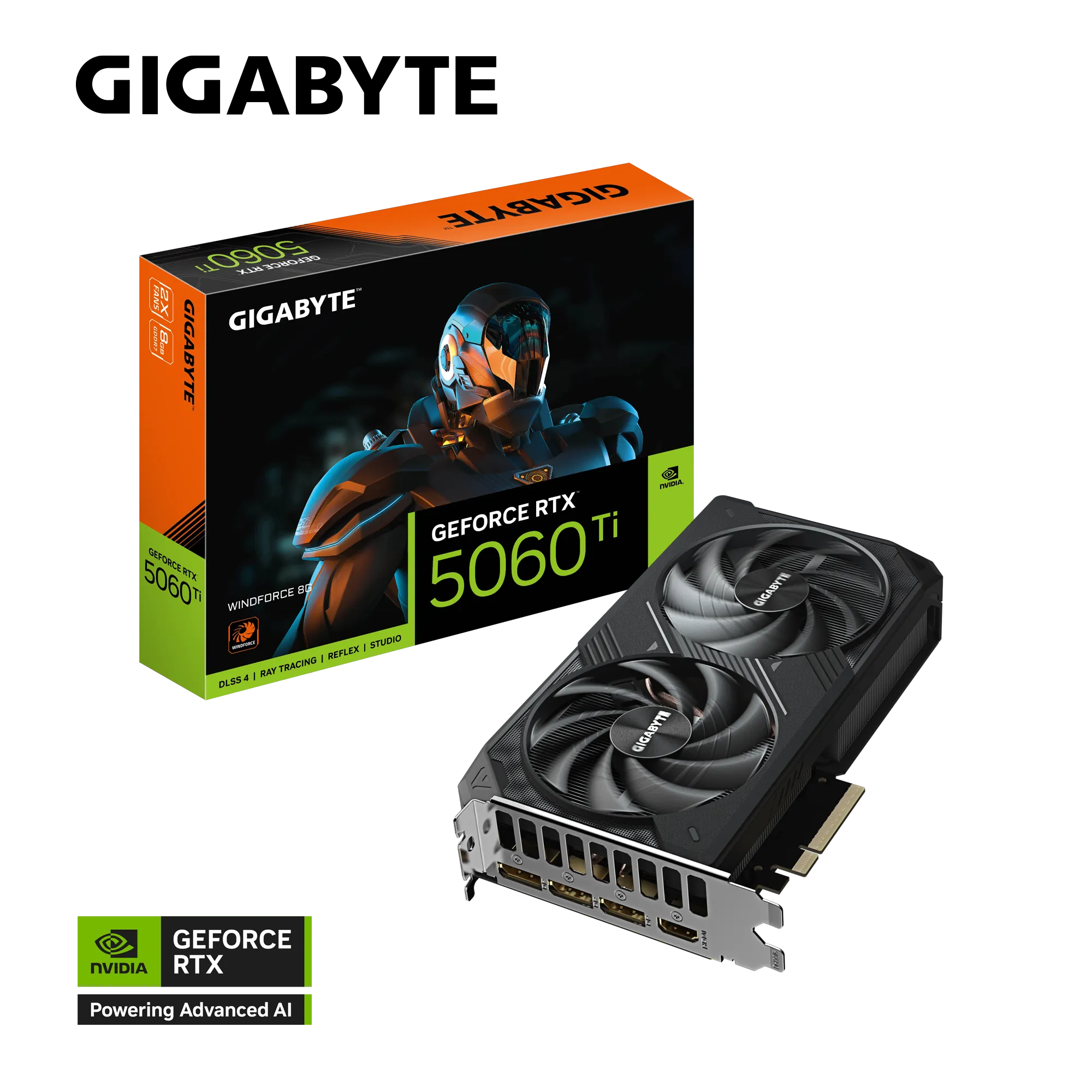 GIGABYTE 8GB RTX5060TI WINDFORCE GV-N506TWF2-8GD GDDR7 128Bit HDMI DP PCIe 5.0