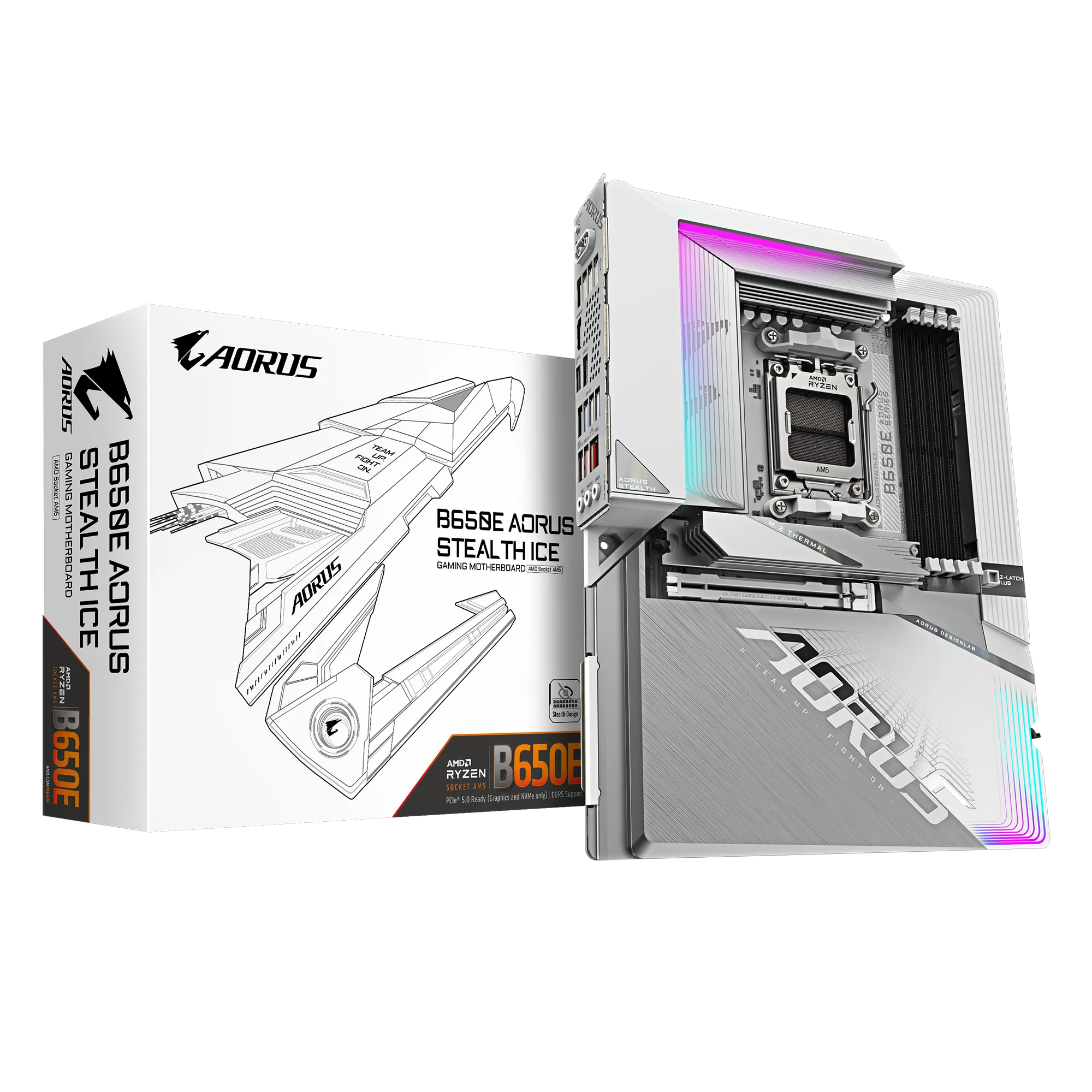 GIGABYTE B650E AORUS STEALTH ICE DDR5 HDMI DP  PCIe 5.0 AM5 ATX BEYAZ