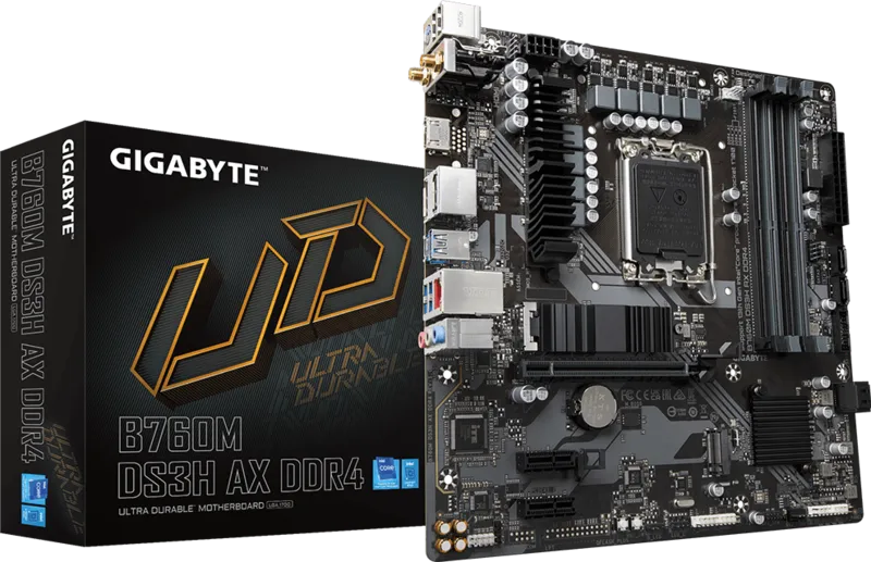 GIGABYTE B760M DS3H AX WIFI6E DDR4 HDMI TYPE-C DP PCIE 4.0 1700p mATX