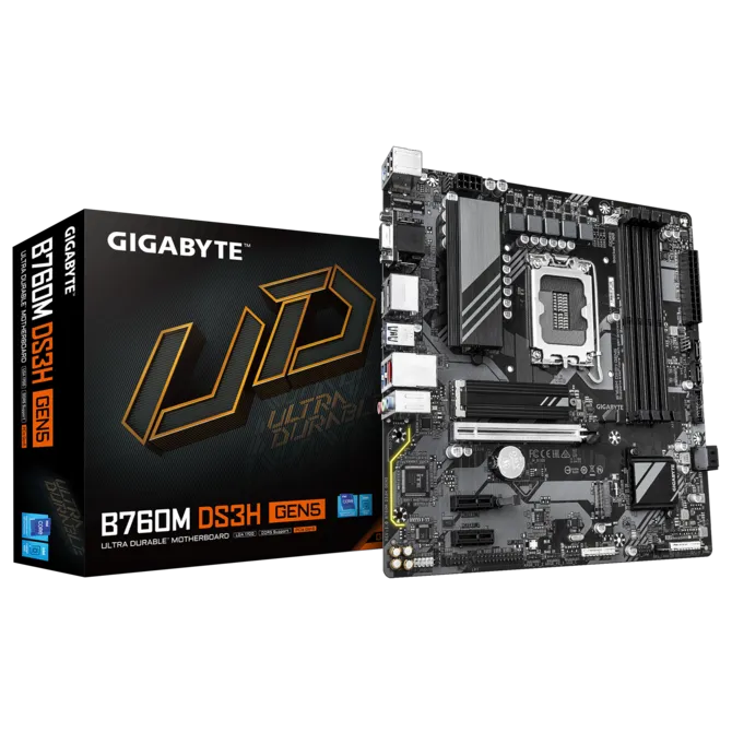 GIGABYTE B760M DS3H GEN5 DDR5 HDMI-DP TYPEC PCIE 4.0 1700p mATX