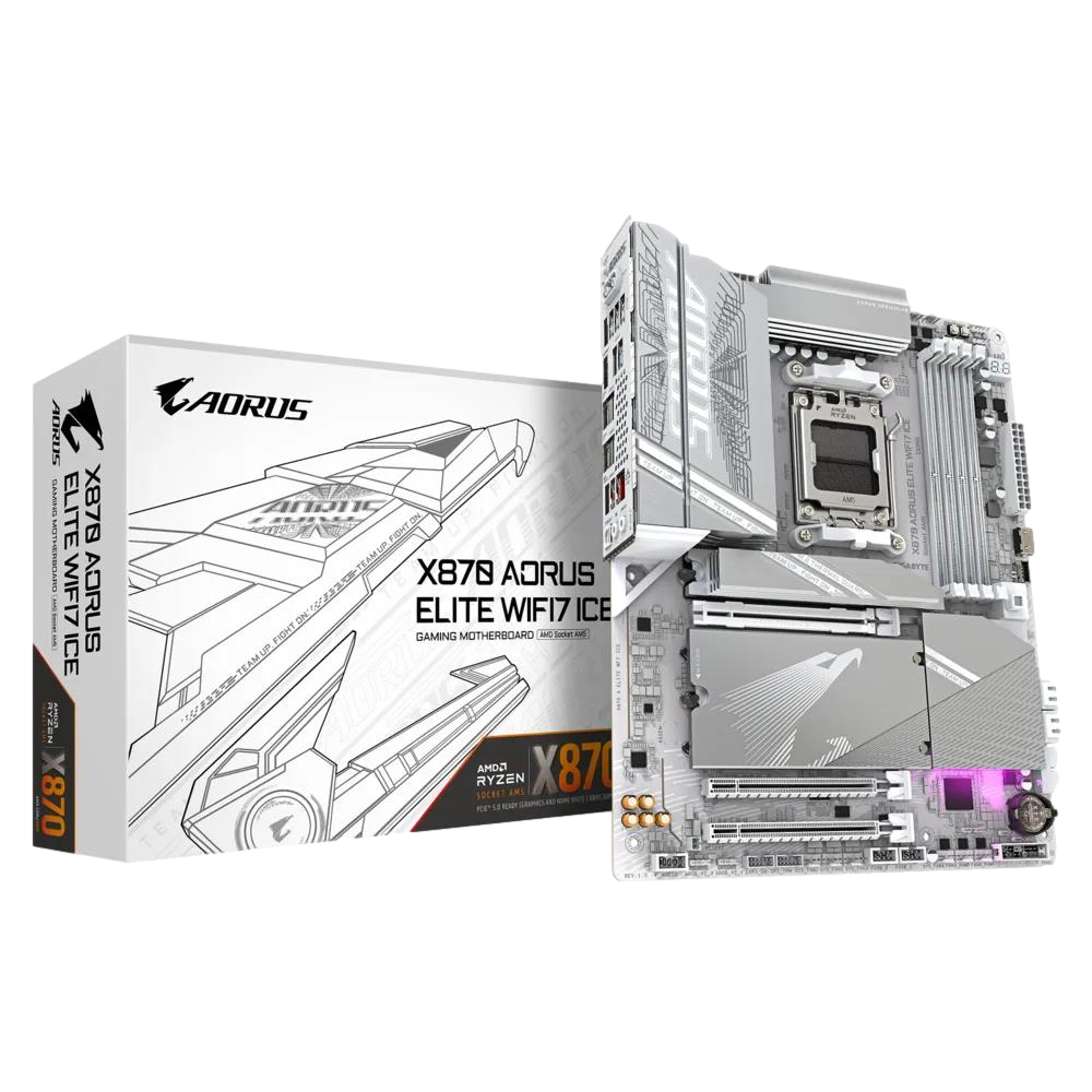 GIGABYTE X870 AORUS ELITE WIFI7 ICE DDR5 HDMI-DP TYPEC PCIE 5.0 AM5 ATX BEYAZ