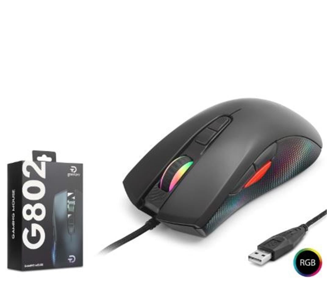 GOOD PRO G802 RGB Gaming Mouse 7200 DPI 8 Tuş 1000Hz Siyah