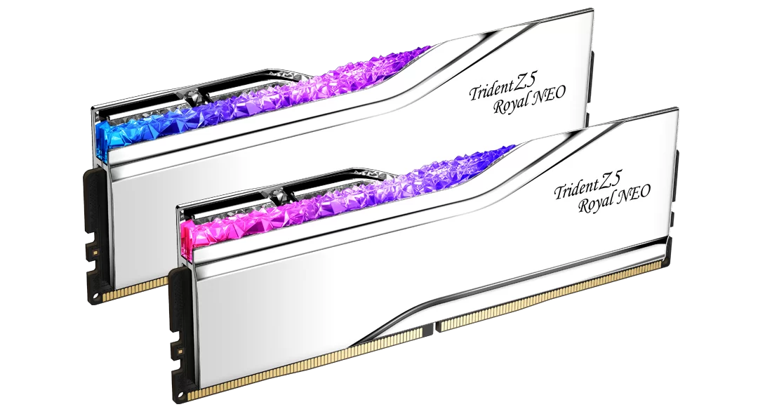 GSKILL 32GB (2X 16GB) DDR5 6000MHZ CL26 DUAL KIT PC RAM TRIDENT Z5 ROYAL NEO SILVER F5-6000J2636H16GX2-TR5NS