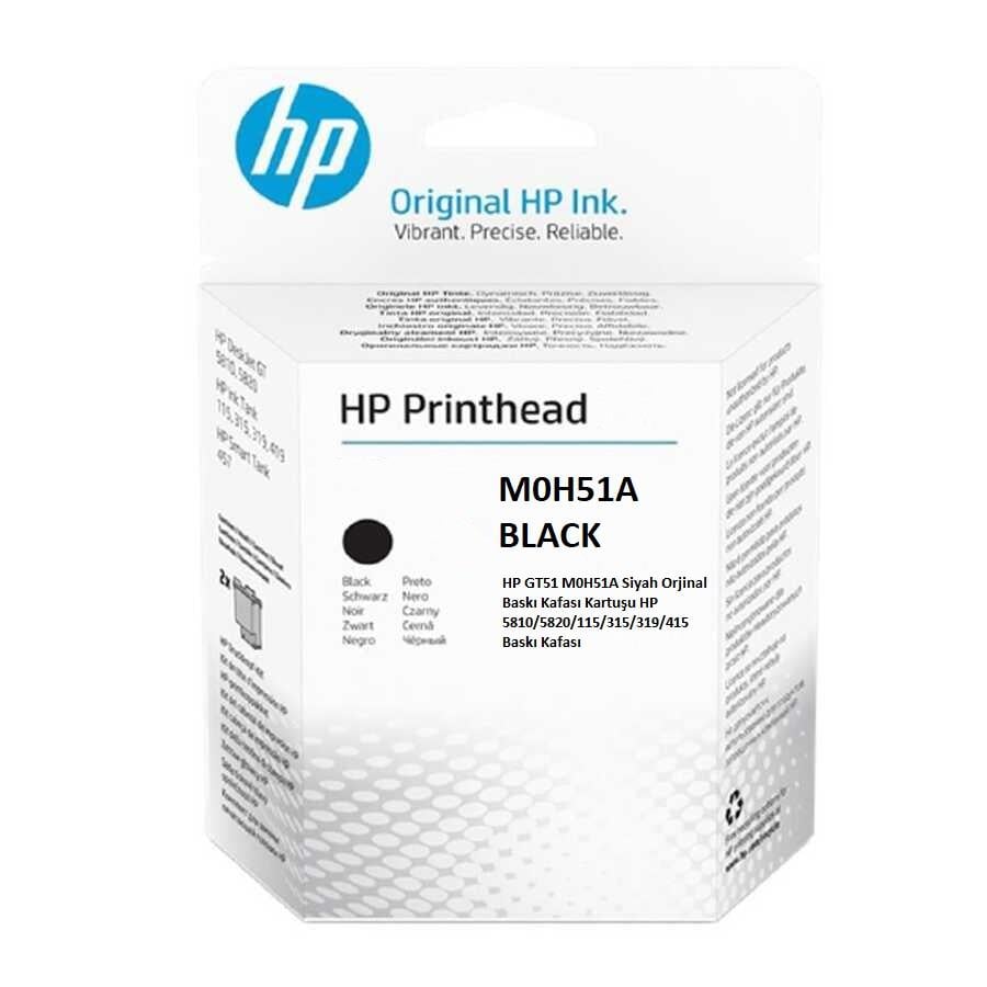HP GT51 M0H51A Siyah Orjinal Baskı Kafası Kartuşu HP 5810/5820/115/315/319/415 Baskı KafasıHpYazıcı KartuşlarıB06163