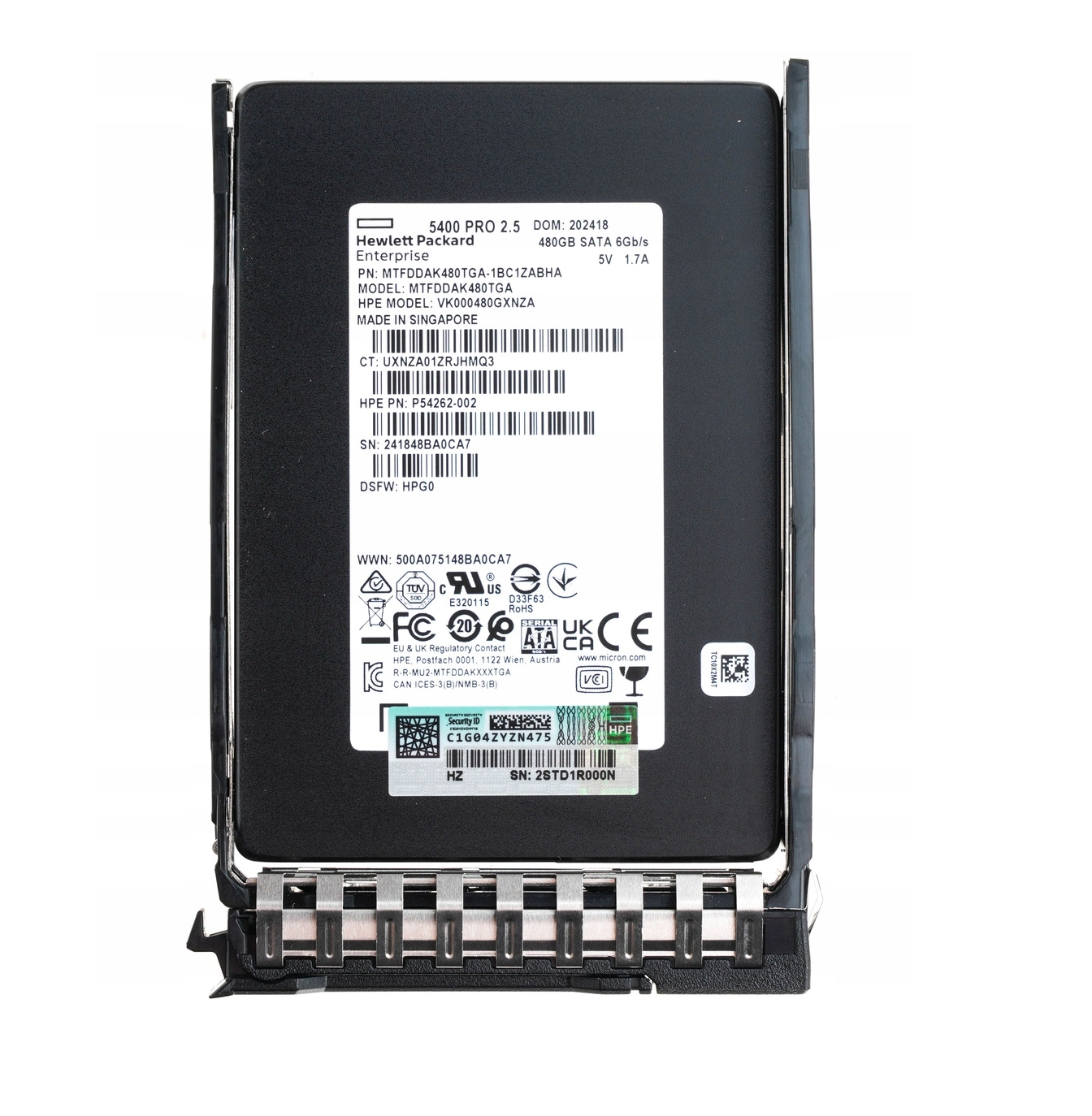 HPE 480GB 5400 PRO VK000480GXNZA P54262-002 2.5