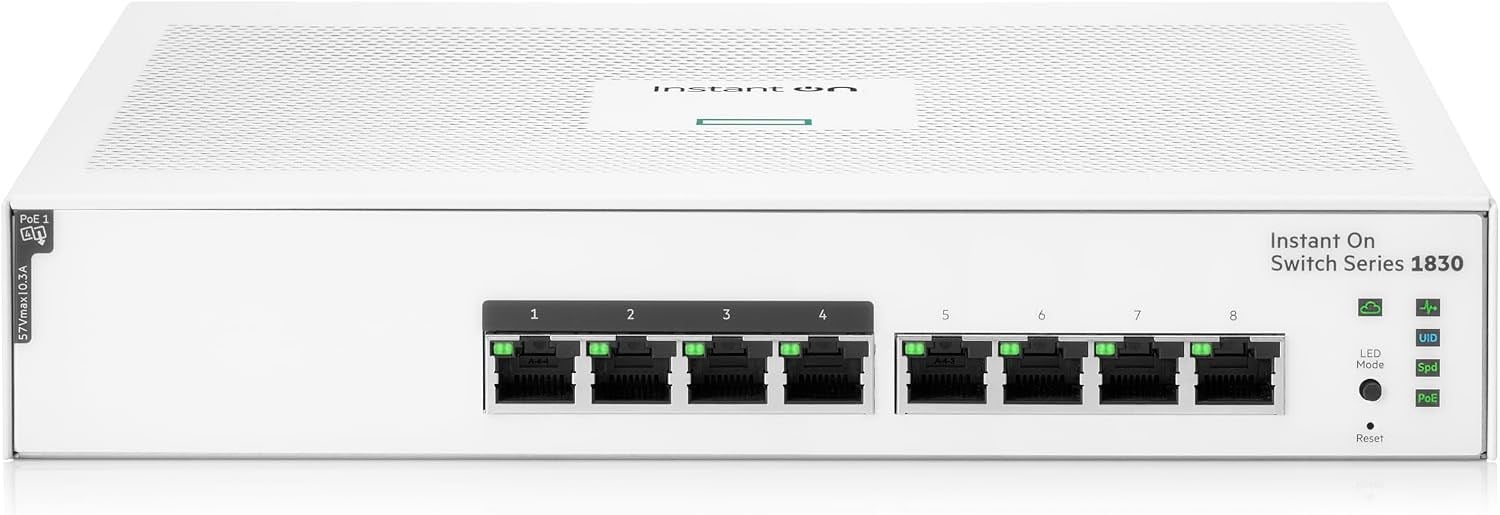 HPE ARUBA JL811A 1830-8G 8PORT GIGABIT4 POE SWITCH