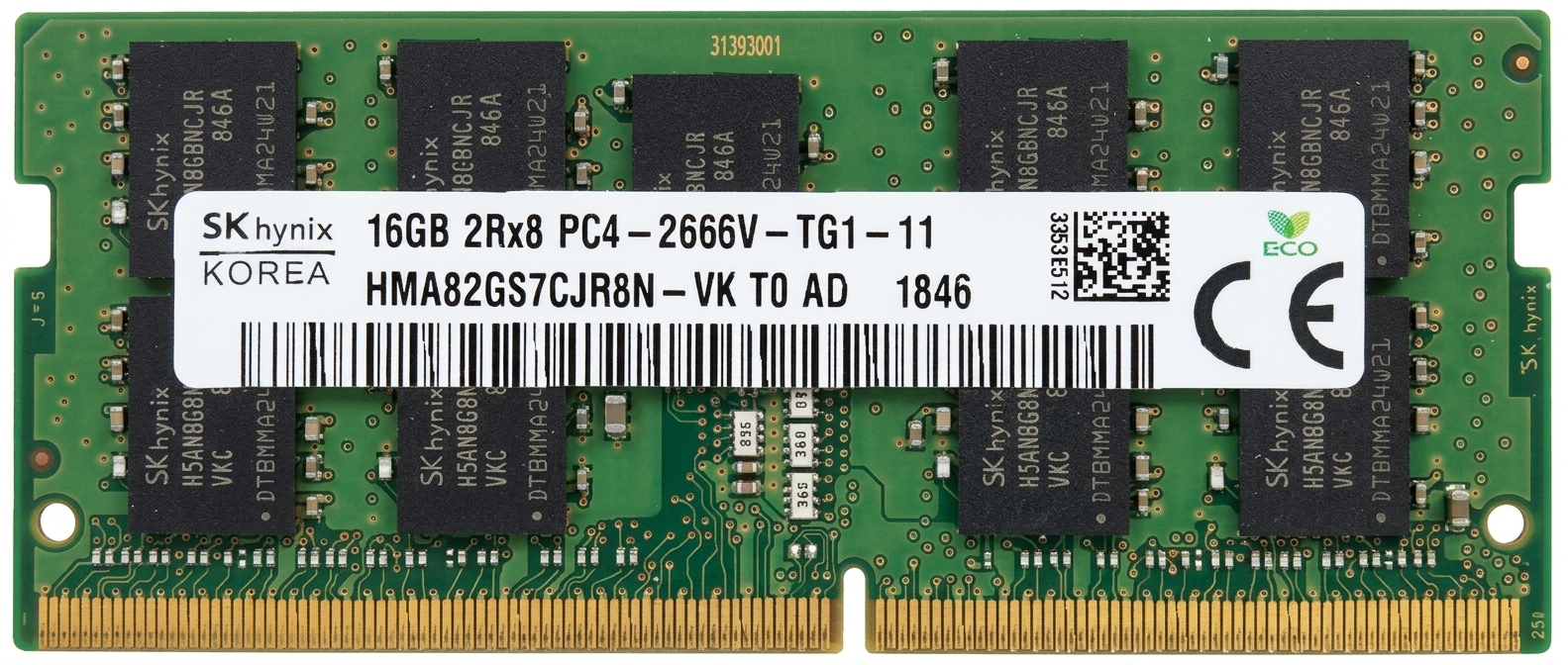 HYNIX 16GB DDR4 2666MHz ECC Notebook Sunucu Ram Value HMA82GS7CJR8N-VK