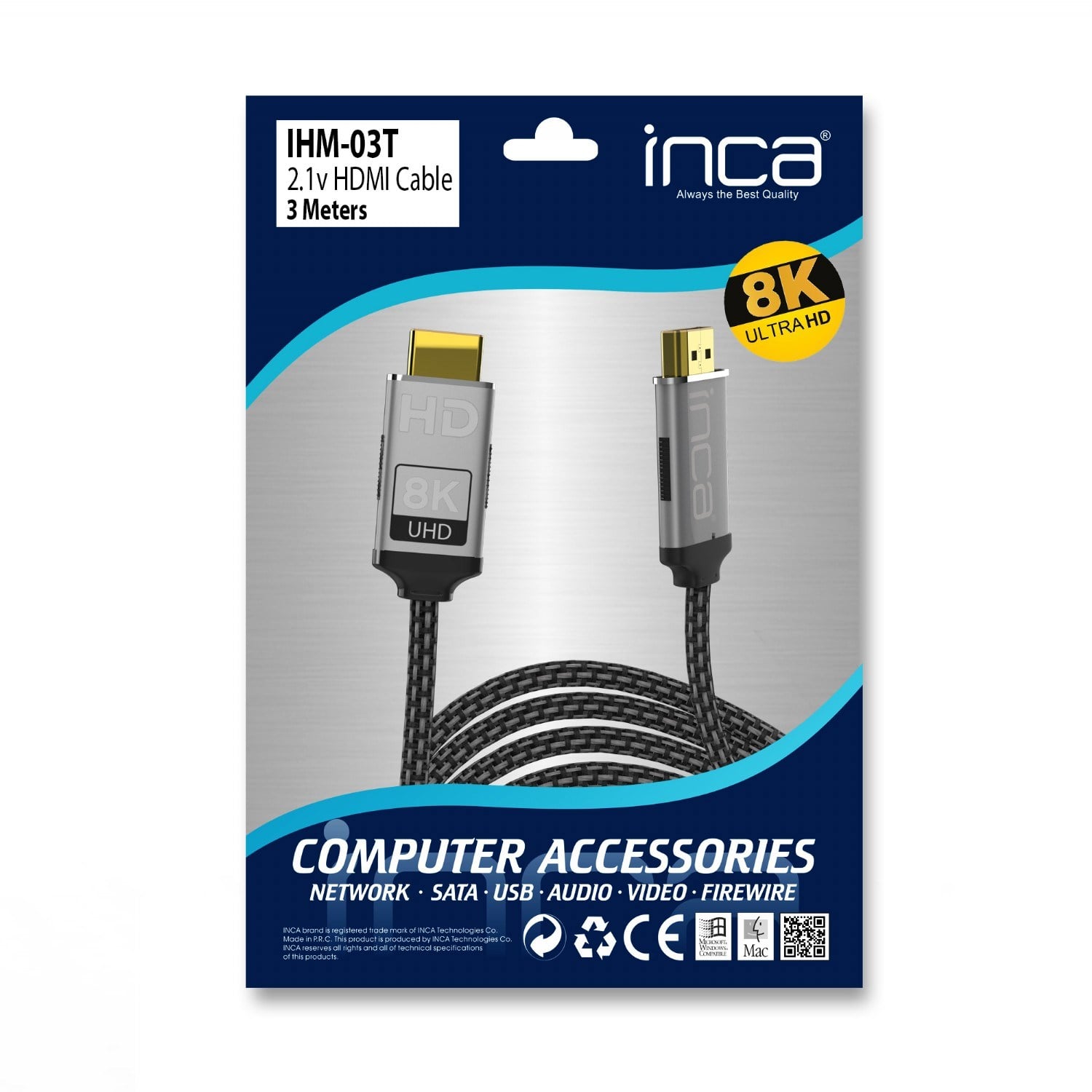 INCA 3metre IHM-3T HDMI Kablo 2.1v 8K
